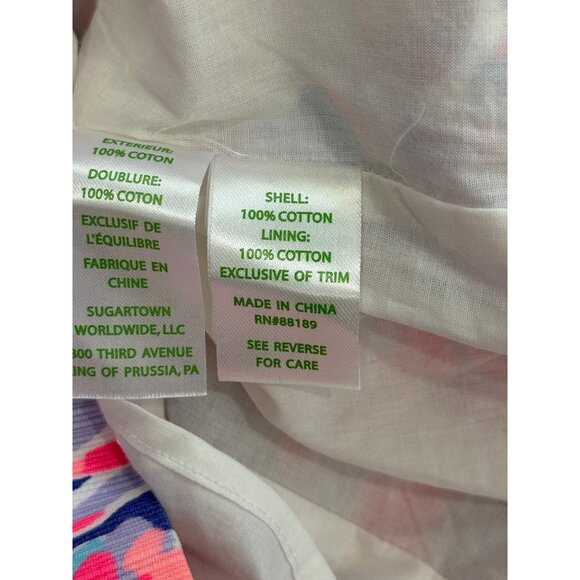 Lilly Pulitzer Lyssa Sleeveless Dress V-Neck Floral Pink Blue Womens Size 6 - Picture 7 of 8